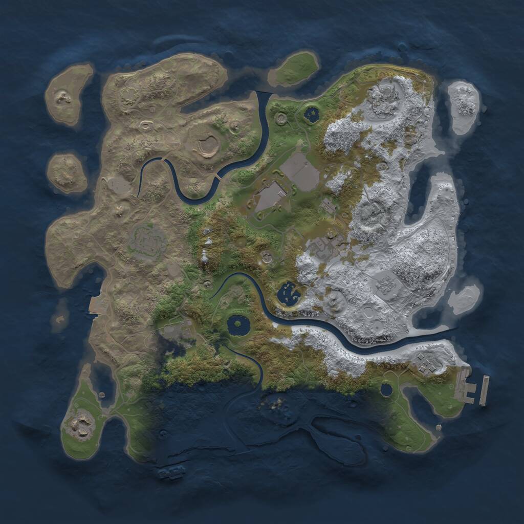 Rust Map: Procedural Map, Size: 3500, Seed: 481754, 15 Monuments