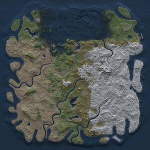 Thumbnail Rust Map: Procedural Map, Size: 6000, Seed: 1443839275, 17 Monuments