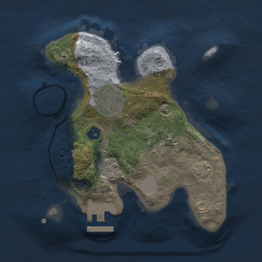 Rust Map: Procedural Map, Size: 2000, Seed: 1239321, 6 Monuments