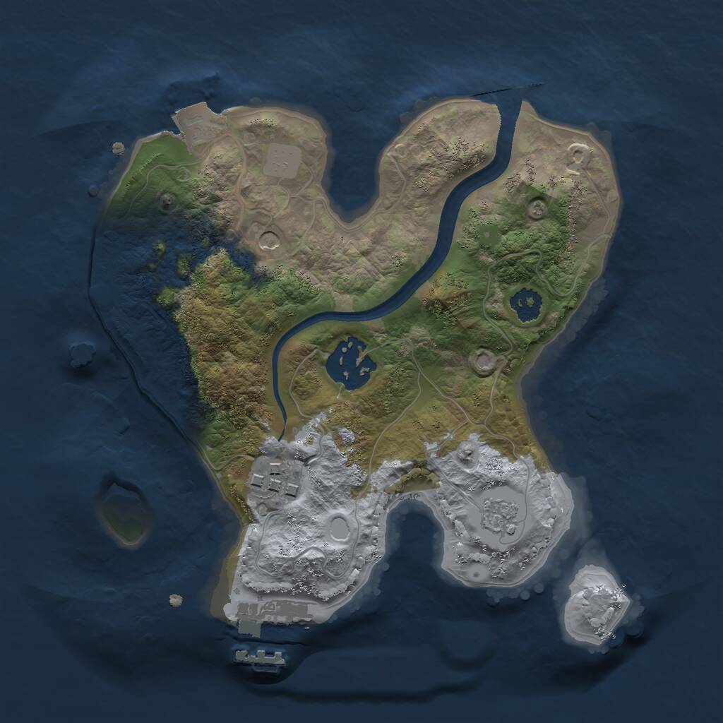 Rust Map: Procedural Map, Size: 2255, Seed: 50000, 6 Monuments