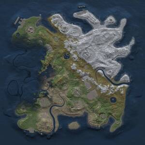 Thumbnail Rust Map: Procedural Map, Size: 3500, Seed: 647523, 14 Monuments