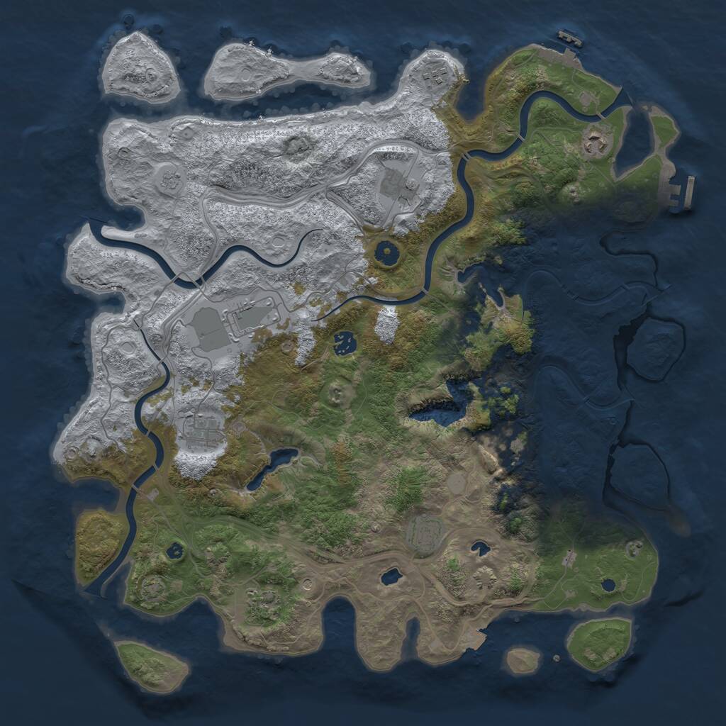 Rust Map: Procedural Map, Size: 4500, Seed: 306973577, 15 Monuments
