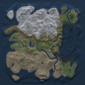 Thumbnail Rust Map: Procedural Map, Size: 4000, Seed: 8425, 17 Monuments