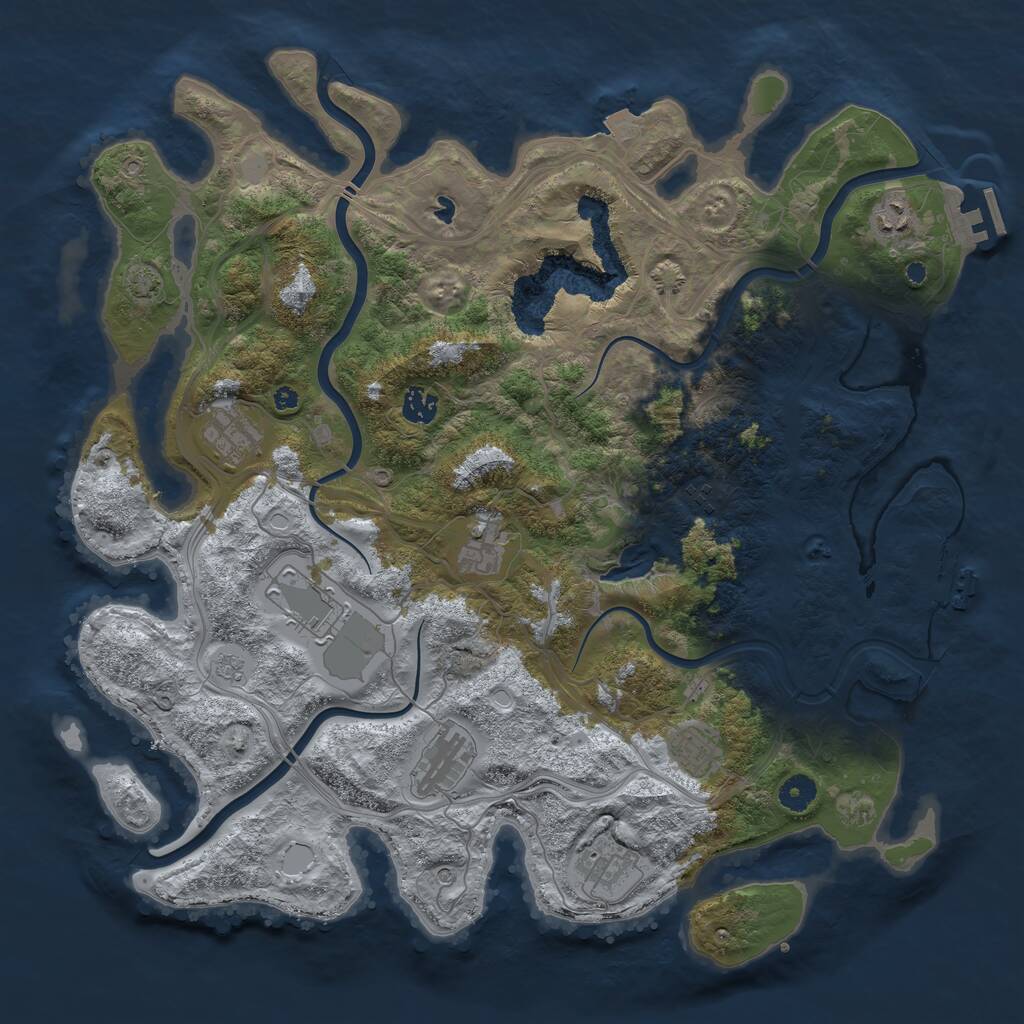 Rust Map: Procedural Map, Size: 4250, Seed: 30000037, 15 Monuments