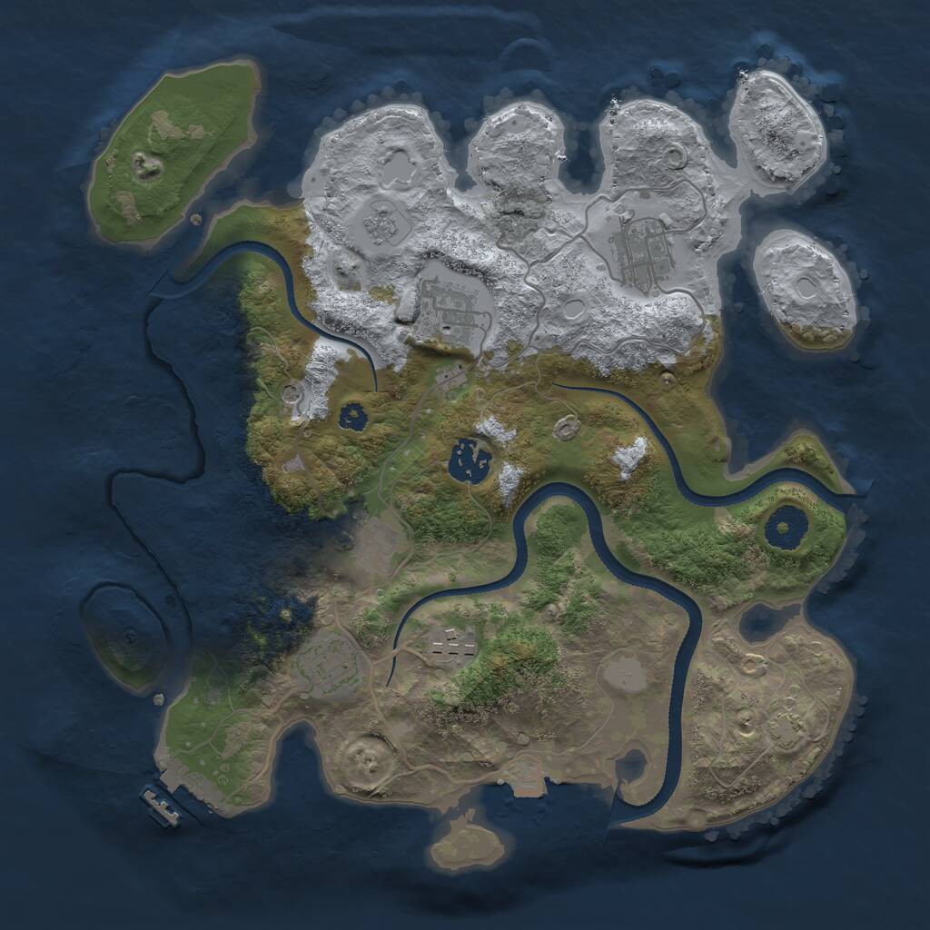 Rust Map: Procedural Map, Size: 3250, Seed: 19698, 11 Monuments