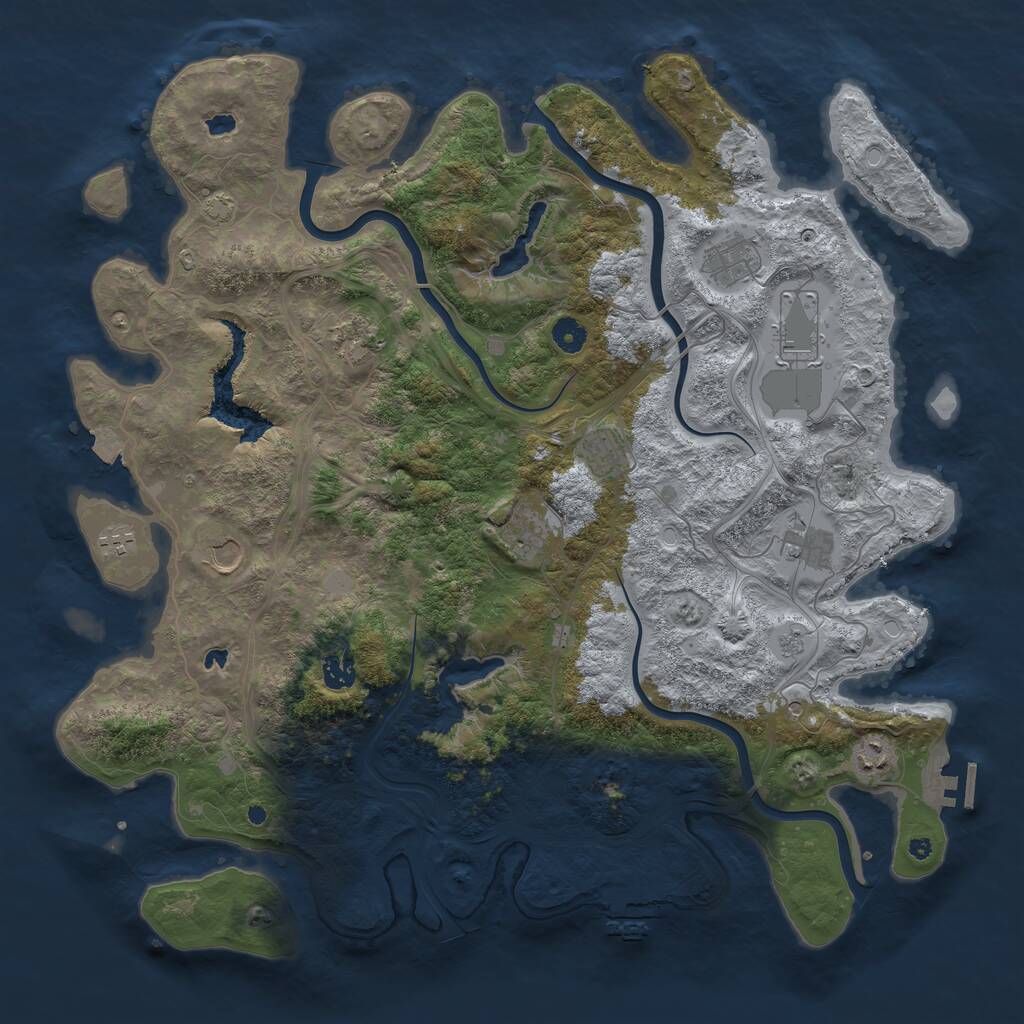 Rust Map: Procedural Map, Size: 4500, Seed: 7859, 16 Monuments