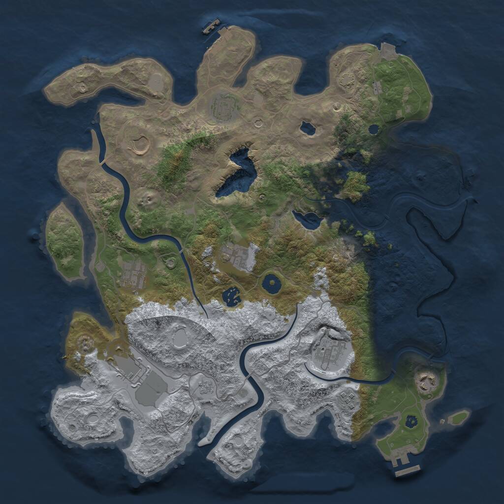 Rust Map: Procedural Map, Size: 4000, Seed: 1127715886, 15 Monuments