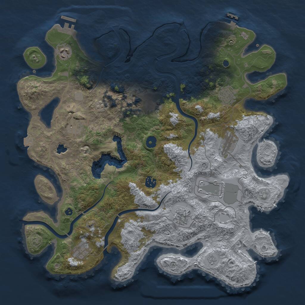 Rust Map: Procedural Map, Size: 4000, Seed: 517180092, 16 Monuments