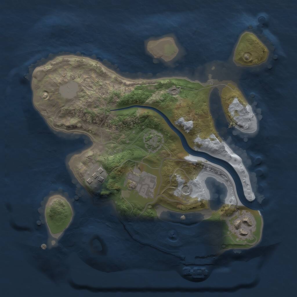 Rust Map: Procedural Map, Size: 2200, Seed: 1271662658, 7 Monuments