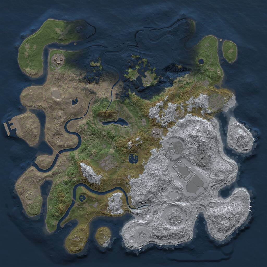Rust Map: Procedural Map, Size: 4000, Seed: 11787422, 14 Monuments