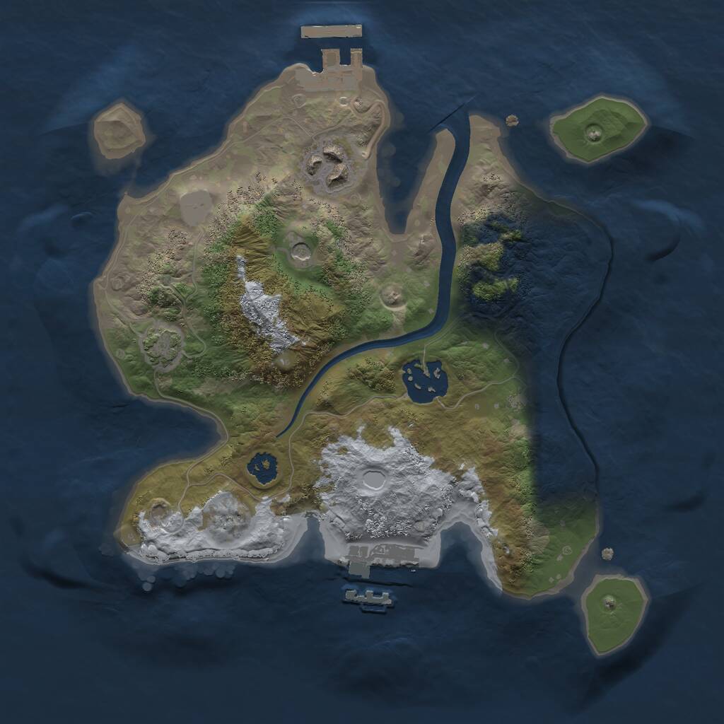 Rust Map: Procedural Map, Size: 2400, Seed: 1562362653, 7 Monuments