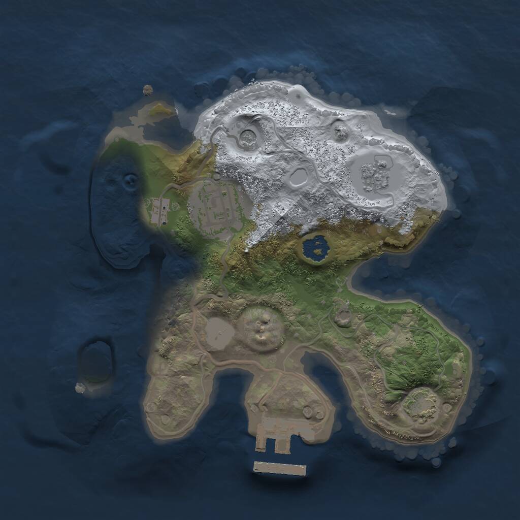 Rust Map: Procedural Map, Size: 2000, Seed: 366607527, 6 Monuments