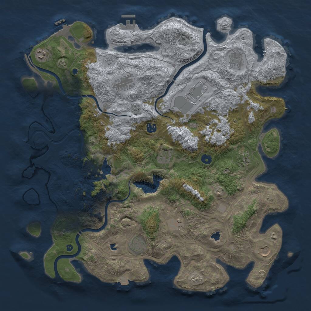 Rust Map: Procedural Map, Size: 4500, Seed: 66863175, 17 Monuments