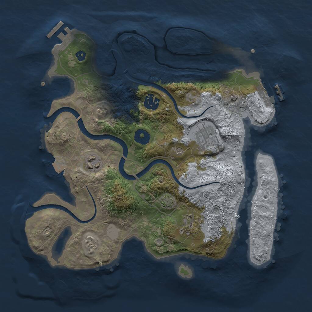 Rust Map: Procedural Map, Size: 3000, Seed: 23541155, 9 Monuments