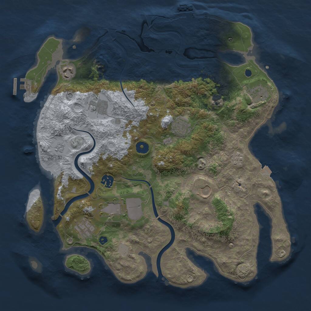 Rust Map: Procedural Map, Size: 3725, Seed: 2, 15 Monuments