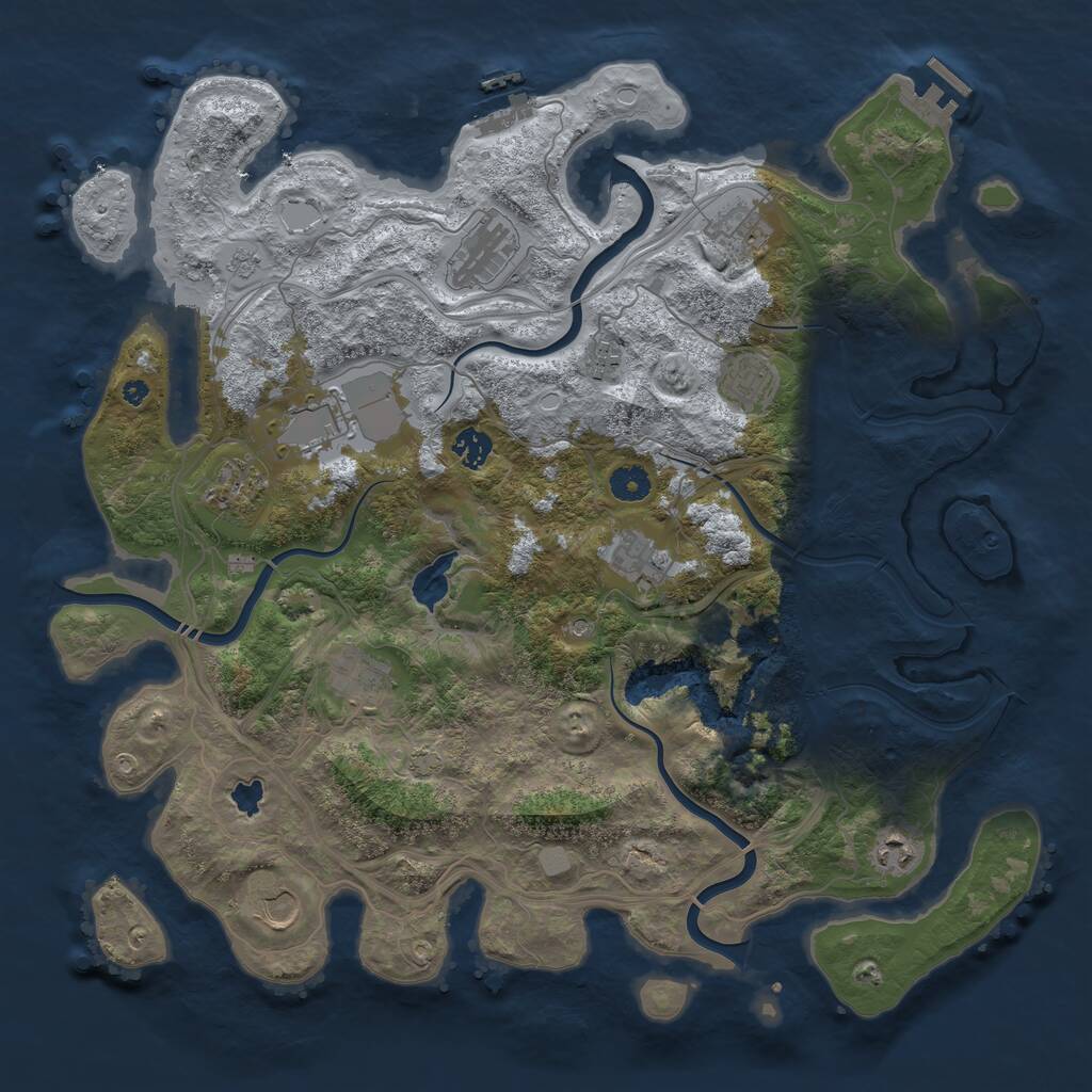 Rust Map: Procedural Map, Size: 4250, Seed: 2129844187, 17 Monuments