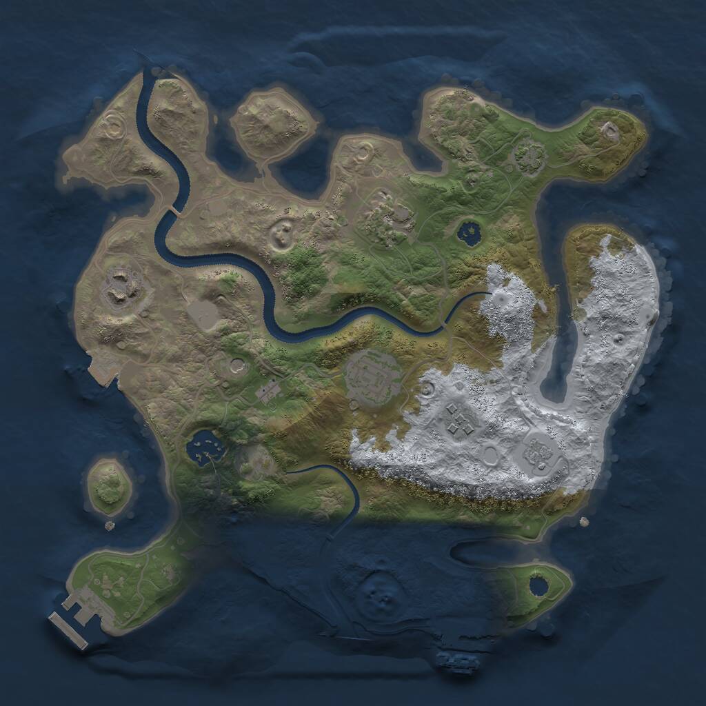 Rust Map: Procedural Map, Size: 3000, Seed: 7176, 11 Monuments