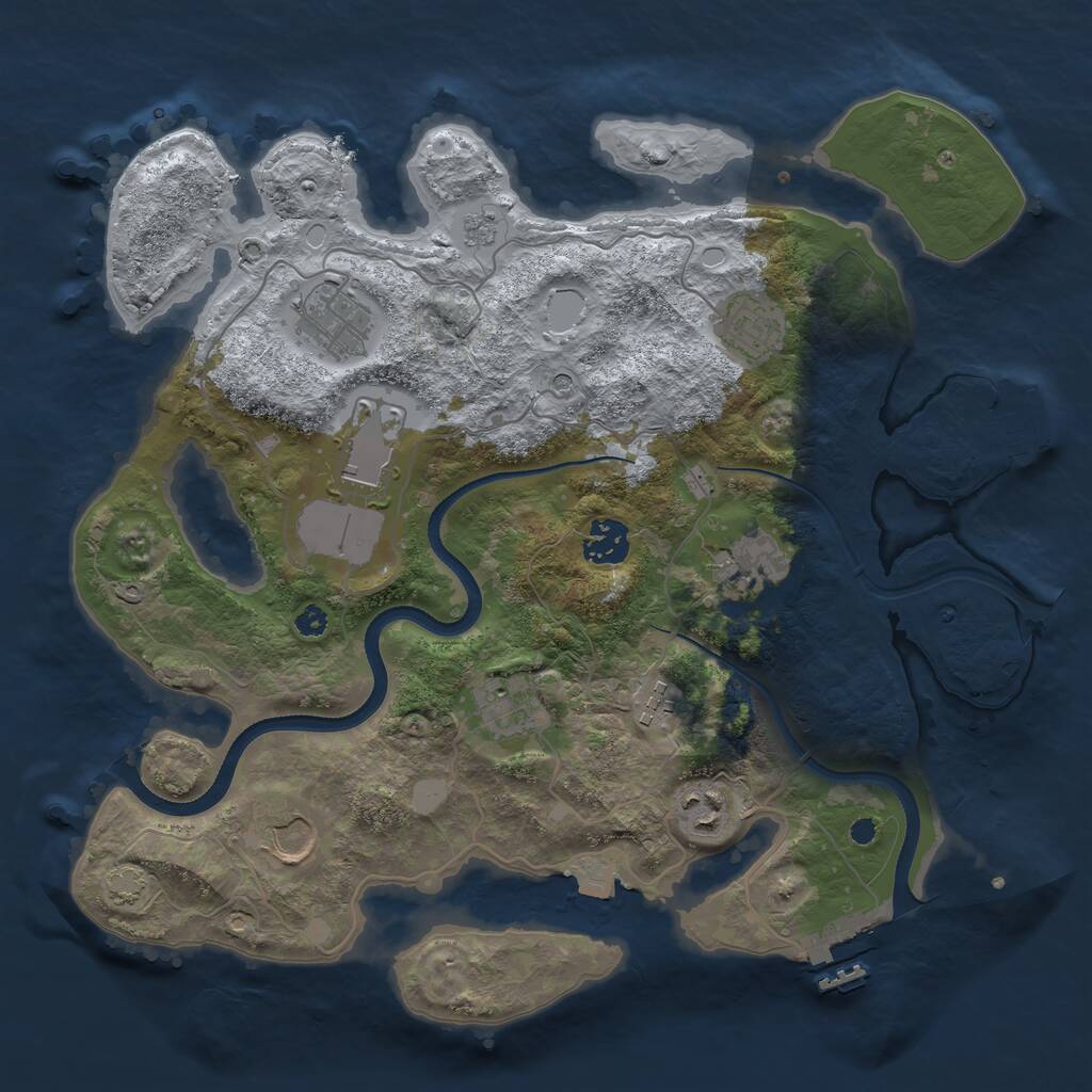 Rust Map: Procedural Map, Size: 3500, Seed: 119254, 15 Monuments
