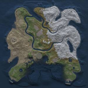 Thumbnail Rust Map: Procedural Map, Size: 3500, Seed: 1405000481, 13 Monuments
