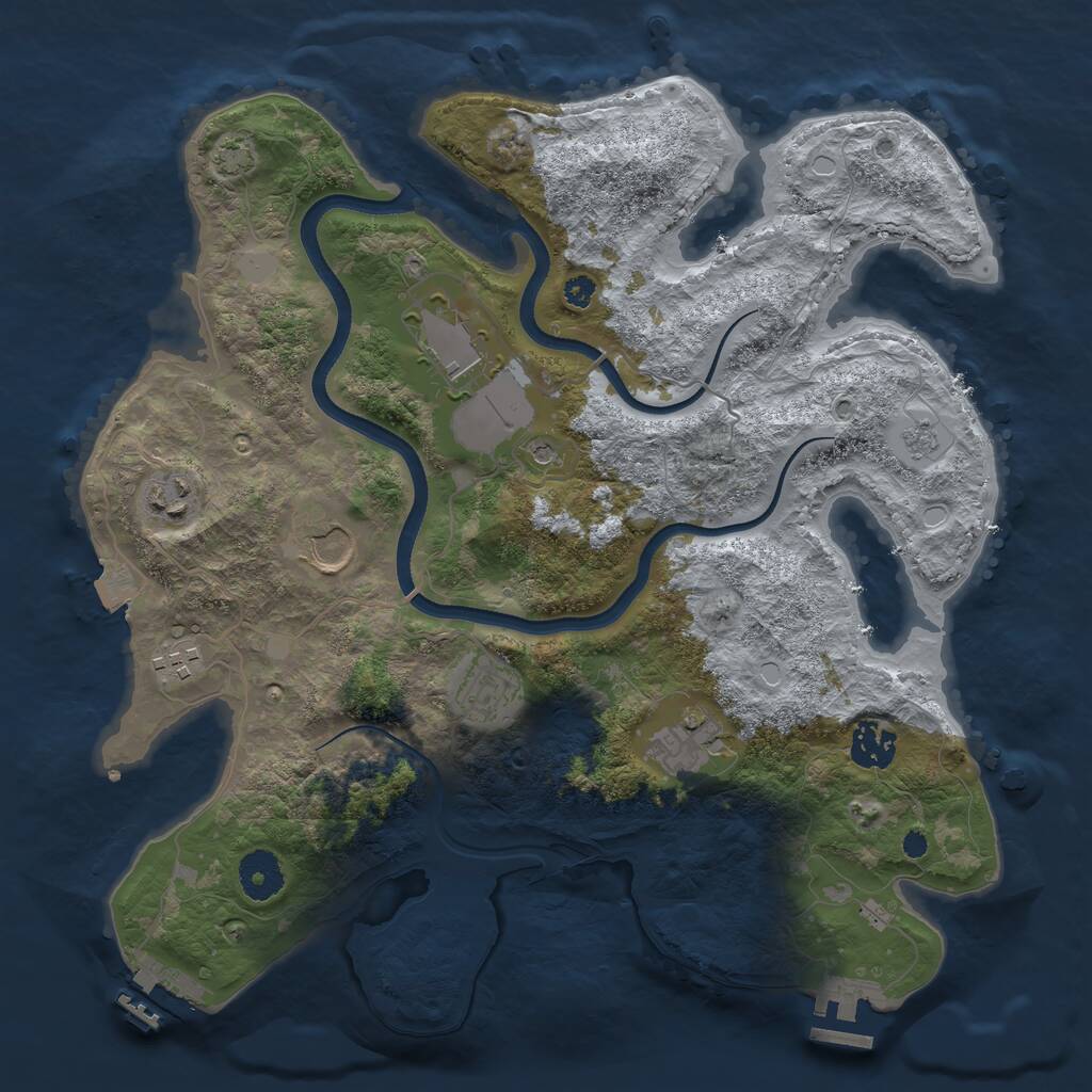 Rust Map: Procedural Map, Size: 3500, Seed: 1405000481, 13 Monuments