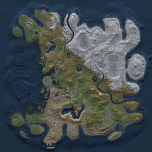 Thumbnail Rust Map: Procedural Map, Size: 4000, Seed: 764856842, 13 Monuments