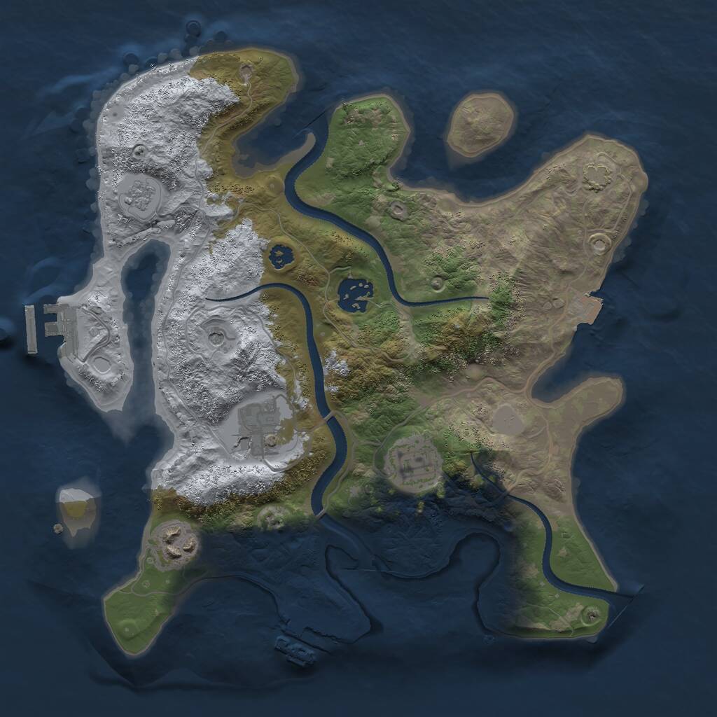 Rust Map: Procedural Map, Size: 3000, Seed: 1745344745, 10 Monuments