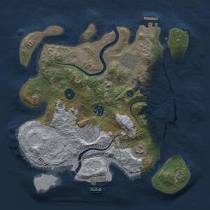 Thumbnail Rust Map: Procedural Map, Size: 3000, Seed: 409907, 11 Monuments