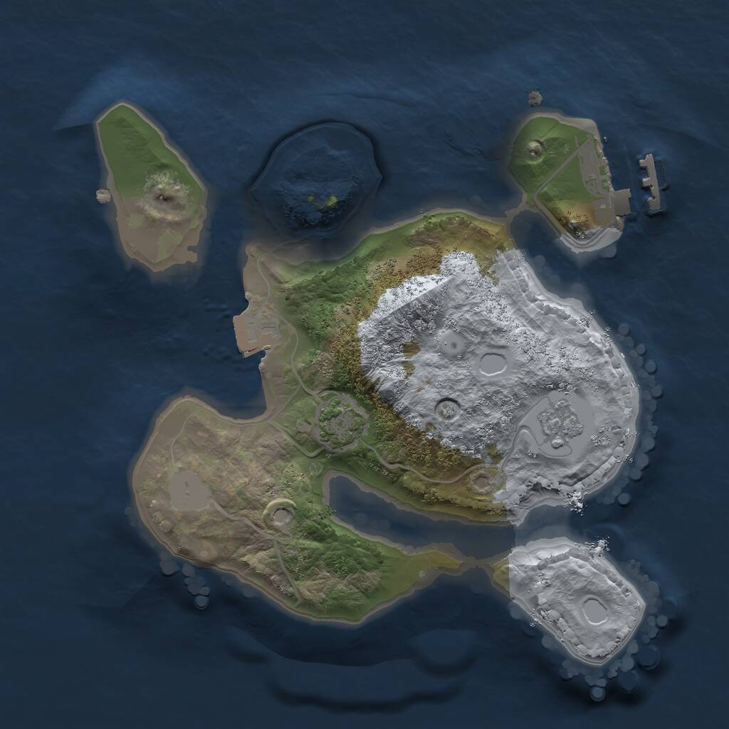 Rust Map: Procedural Map, Size: 2000, Seed: 28413, 4 Monuments