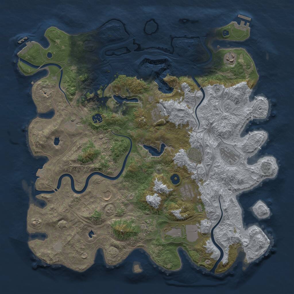 Rust Map: Procedural Map, Size: 4500, Seed: 98498, 17 Monuments