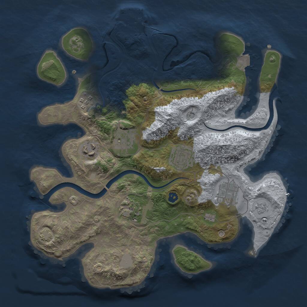 Rust Map: Procedural Map, Size: 3000, Seed: 692770187, 11 Monuments