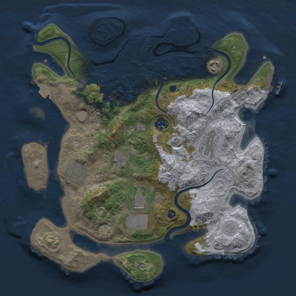 Rust Map: Procedural Map, Size: 3500, Seed: 28413, 13 Monuments