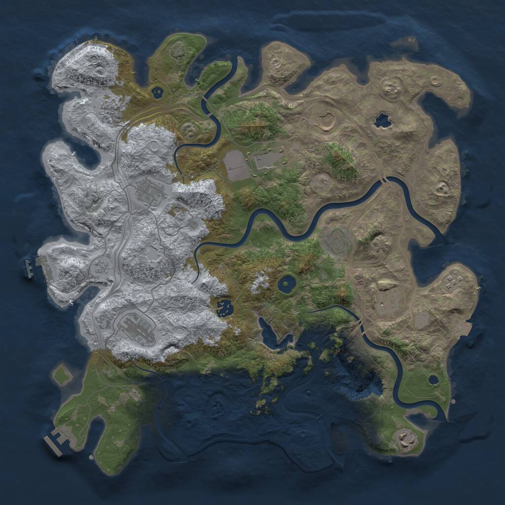 Rust Map: Procedural Map, Size: 4250, Seed: 193041241, 16 Monuments