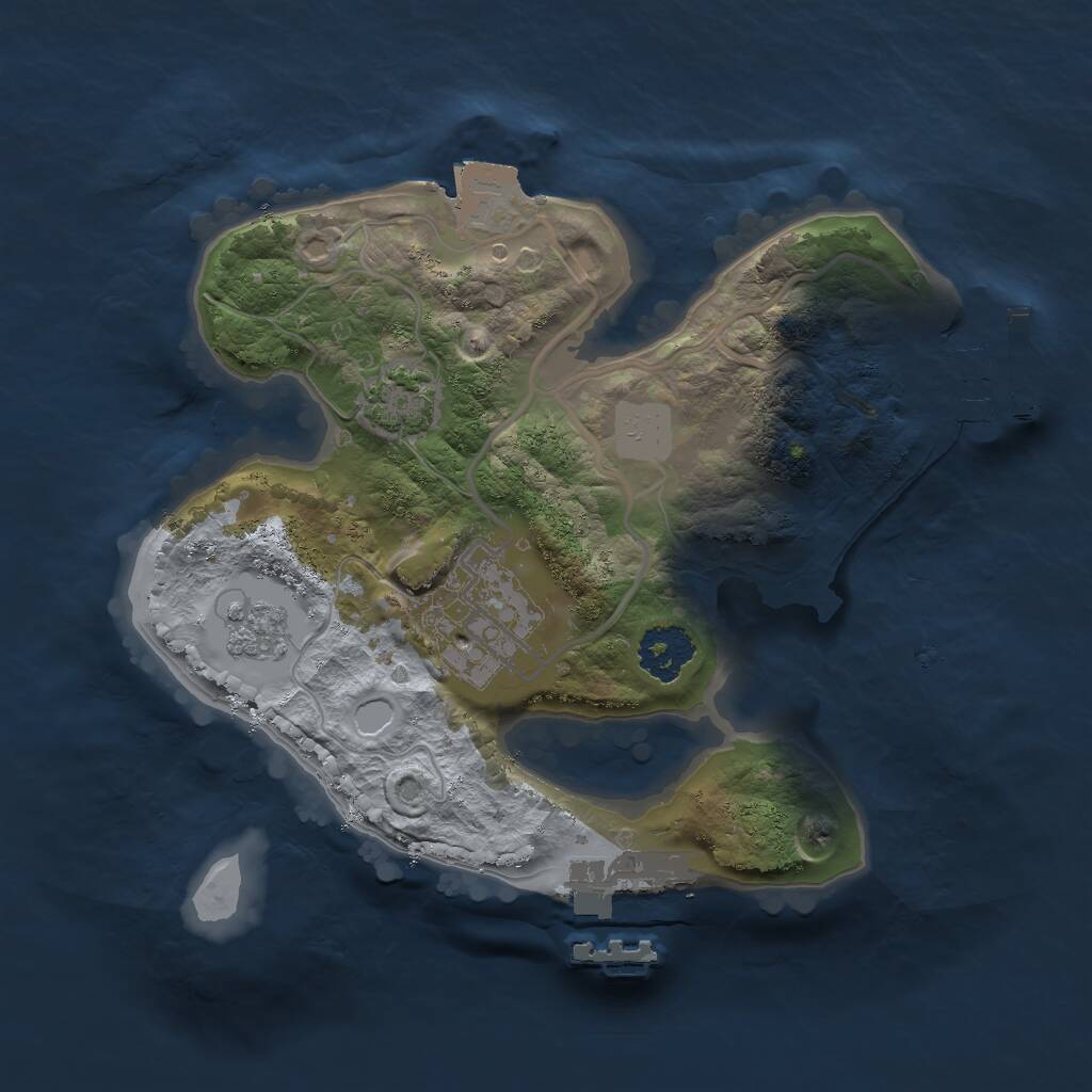 Rust Map: Procedural Map, Size: 2000, Seed: 1641581978, 6 Monuments
