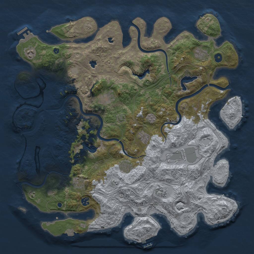 Rust Map: Procedural Map, Size: 4500, Seed: 1467345475, 16 Monuments