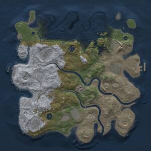 Thumbnail Rust Map: Procedural Map, Size: 3750, Seed: 984536453, 16 Monuments