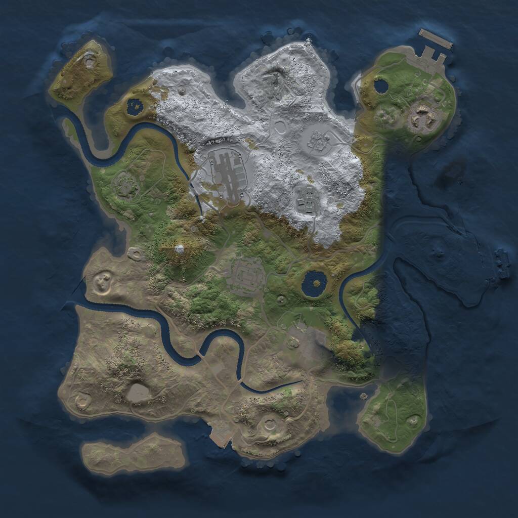 Rust Map: Procedural Map, Size: 3000, Seed: 519278, 11 Monuments