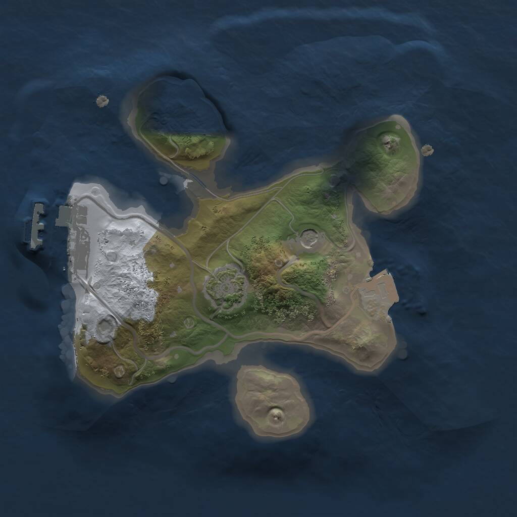 Rust Map: Procedural Map, Size: 1750, Seed: 653467373, 4 Monuments