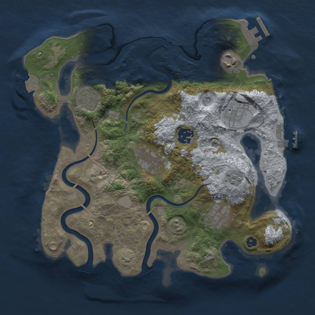 Rust Map: Procedural Map, Size: 3000, Seed: 372690964, 12 Monuments