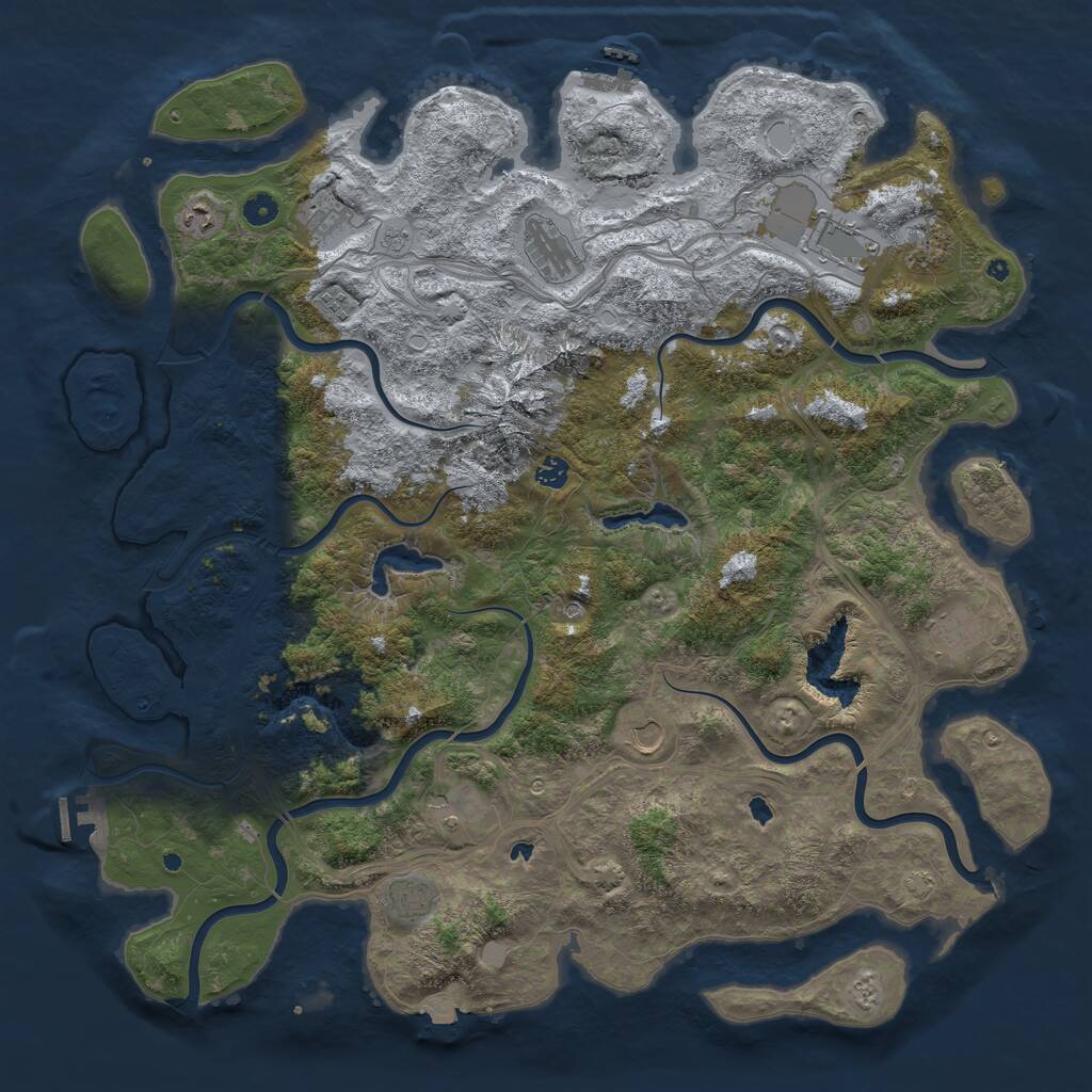 Rust Map: Procedural Map, Size: 5000, Seed: 5795, 17 Monuments