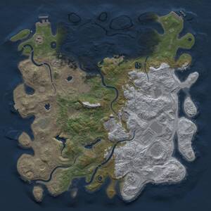 Thumbnail Rust Map: Procedural Map, Size: 4600, Seed: 837461, 17 Monuments