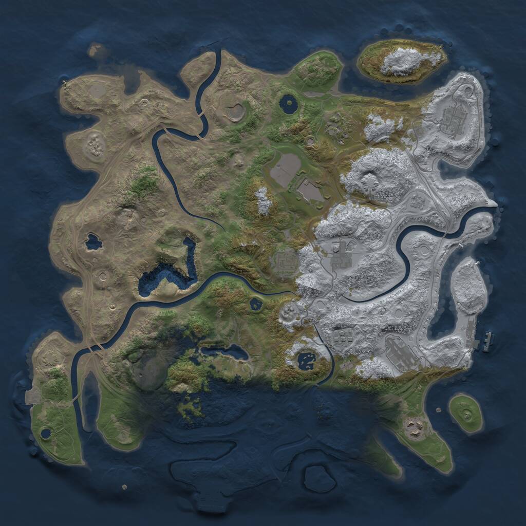 Rust Map: Procedural Map, Size: 4250, Seed: 628270, 17 Monuments