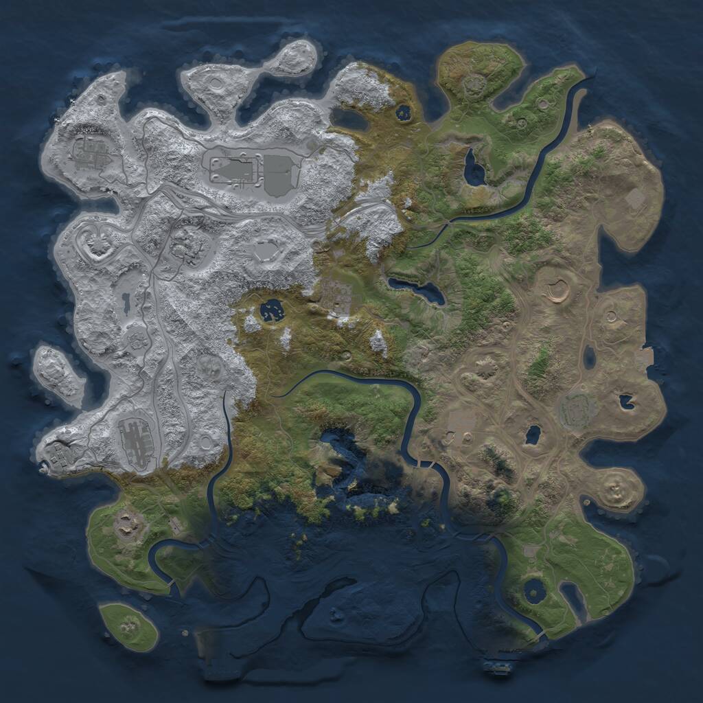 Rust Map: Procedural Map, Size: 4500, Seed: 1787628243, 17 Monuments
