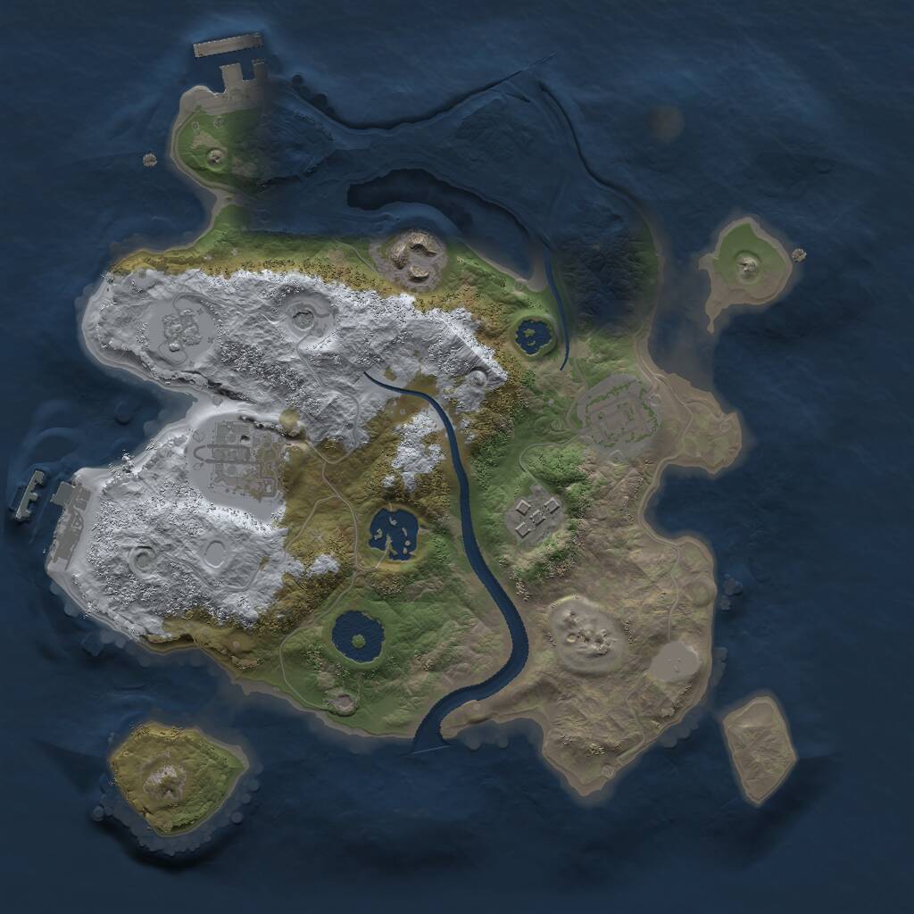Rust Map: Procedural Map, Size: 2700, Seed: 88491920, 10 Monuments