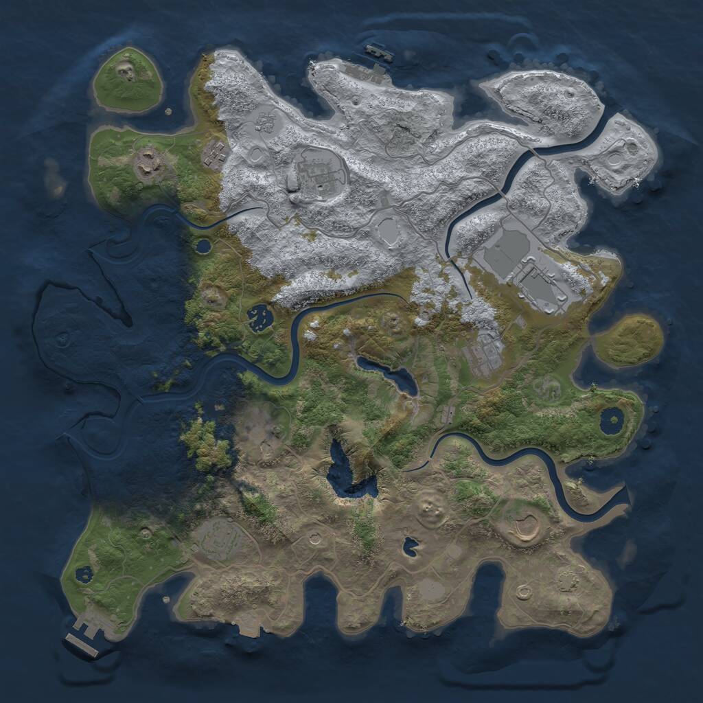 Rust Map: Procedural Map, Size: 4000, Seed: 801741904, 15 Monuments