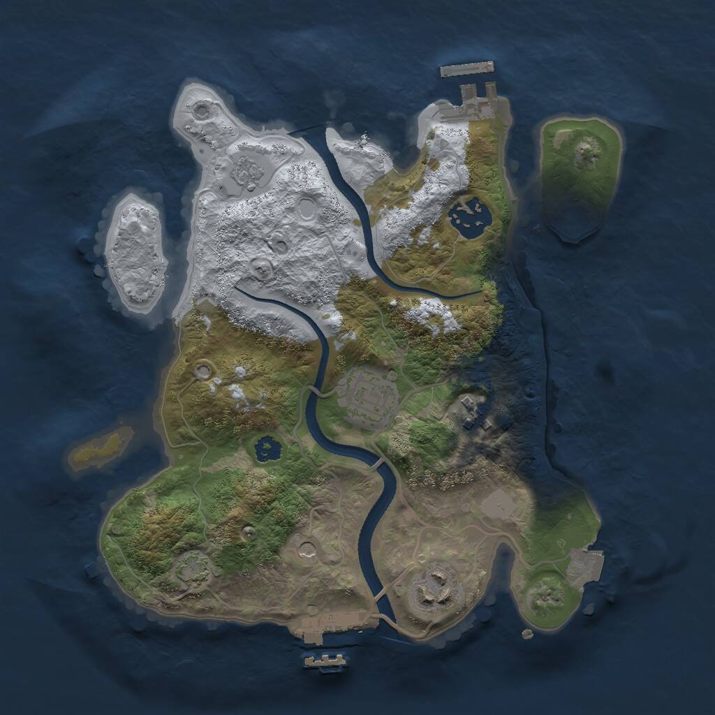 Rust Map: Procedural Map, Size: 2700, Seed: 1758801722, 10 Monuments