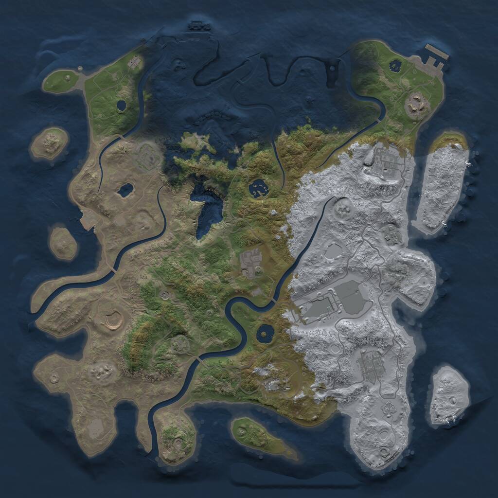 Rust Map: Procedural Map, Size: 4000, Seed: 478445478, 16 Monuments