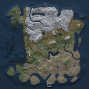 Thumbnail Rust Map: Procedural Map, Size: 4250, Seed: 25092025, 14 Monuments