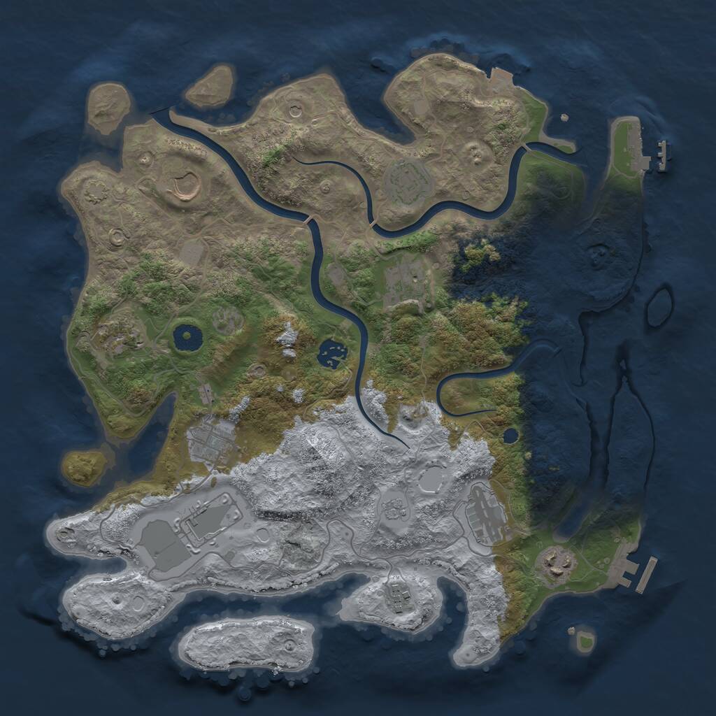 Rust Map: Procedural Map, Size: 3750, Seed: 1019180949, 16 Monuments