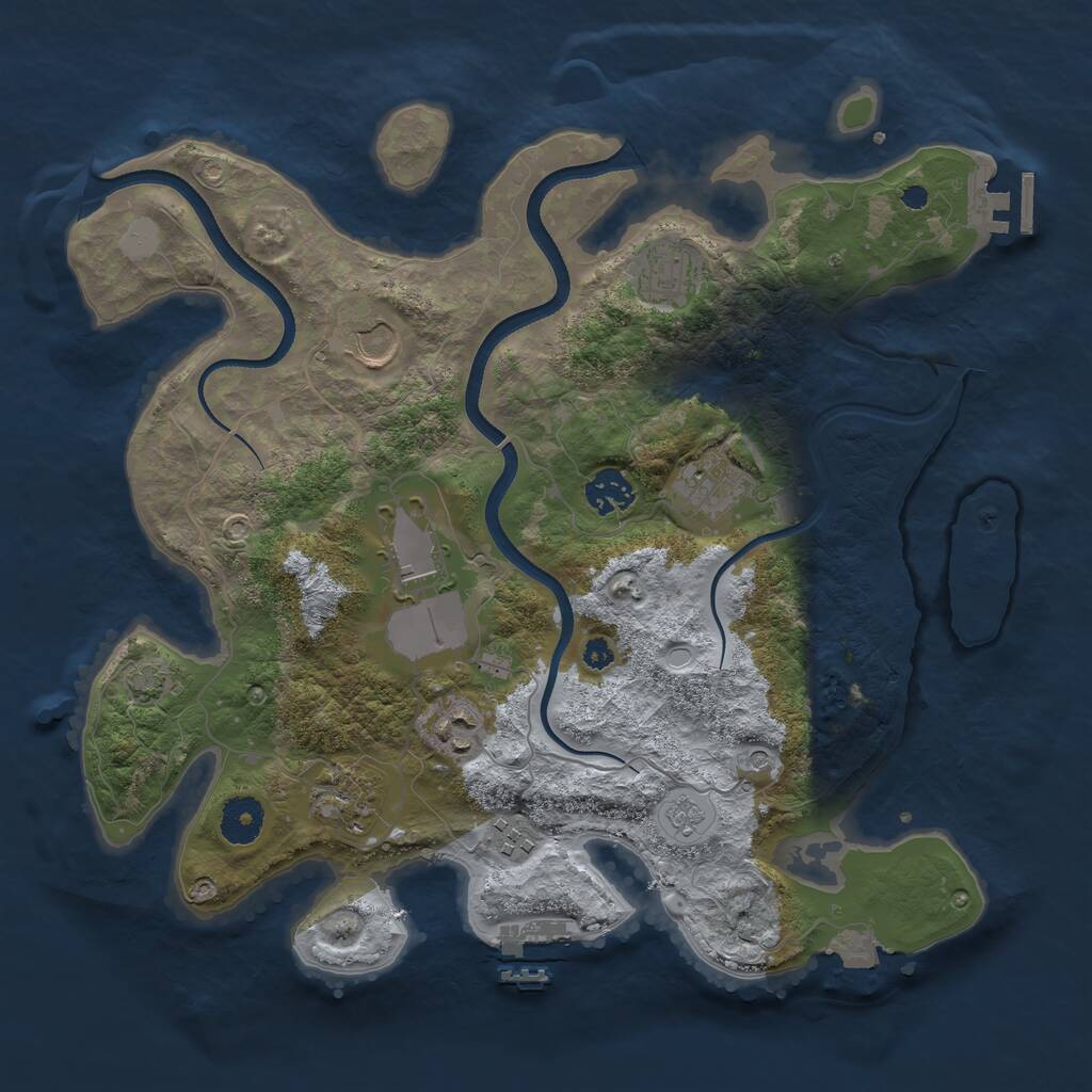 Rust Map: Procedural Map, Size: 3580, Seed: 35411284, 14 Monuments