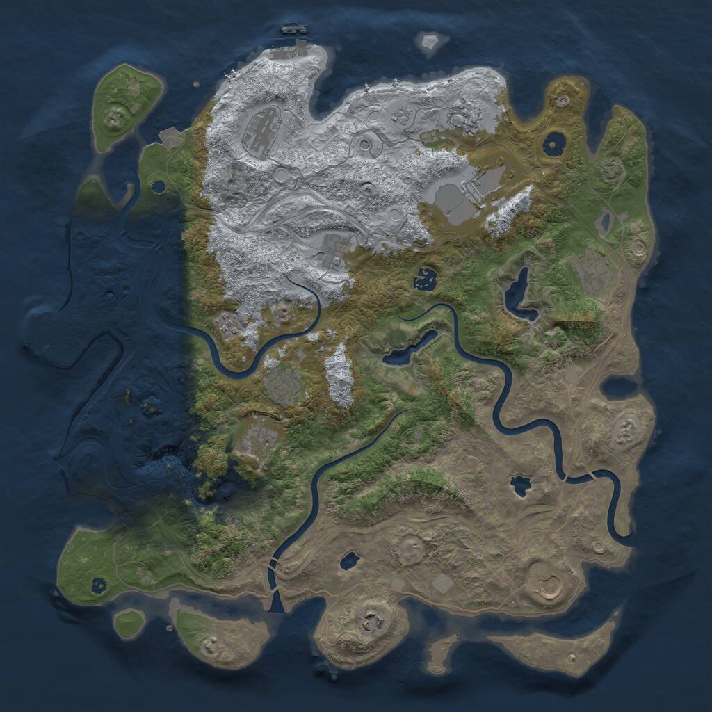Rust Map: Procedural Map, Size: 4500, Seed: 862843919, 17 Monuments